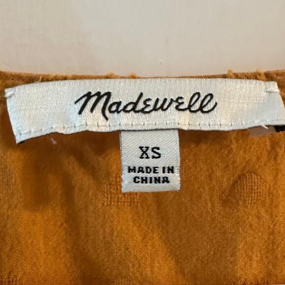 Madewell Embroidered Sunflower Blouse Orange Delicate Top Size XS - Picture 3 of 9